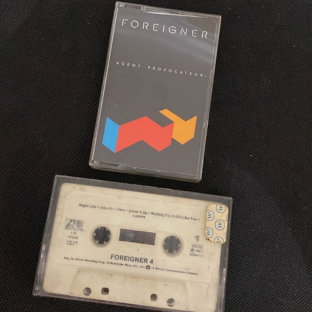 Vintage 80’s cassette tapes- Foreigner - Foreigner 4 & Agent Provocateur